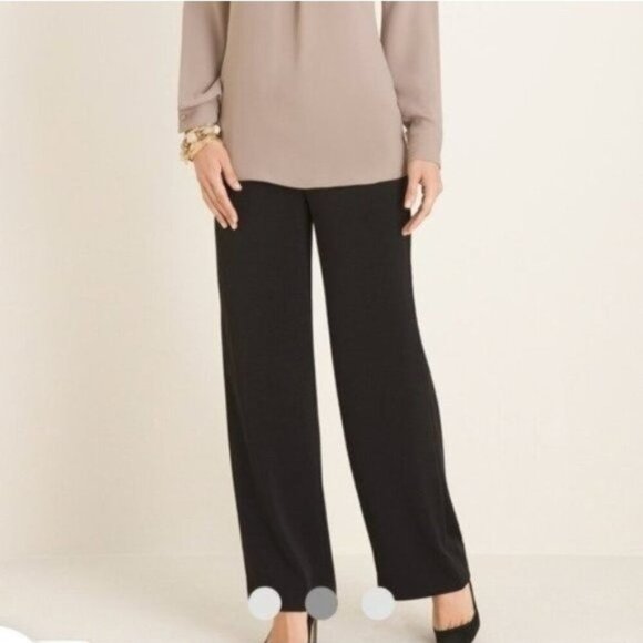 Chico's Pants - NWOT Chico's Side-Zip Wide-Leg Pants Black